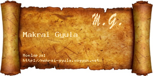 Makrai Gyula névjegykártya