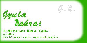 gyula makrai business card